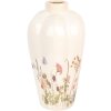 Clayre & Eef Vase 6CE1938M Ø 21x34 cm Beige Rose Motifs floraux style rustique