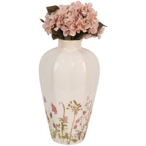 Clayre & Eef Vase Beige Rose Céramique style campagnard Ø 17x30 cm