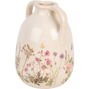 Clayre & Eef 6CE1947L Vase Beige Rose Ø 16x22 cm Céramique style rustique
