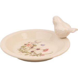 Clayre & Eef 6CE1948M Gamelle oiseau Céramique Beige Rose Ø 21x10 cm