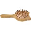 Brosse à cheveux Juleeze avec miroir, bois marron-beige 16x8x3 cm