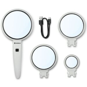 Loupe conique Trio 3,5x-5x-11x avec LED rechargeable compacte et robuste
