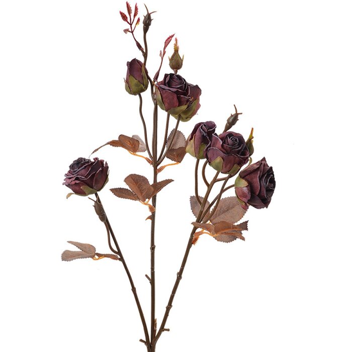 Clayre & Eef 6PL0330R Décoration Branche avec fleurs Rouge Rustique 16x9x73 cm