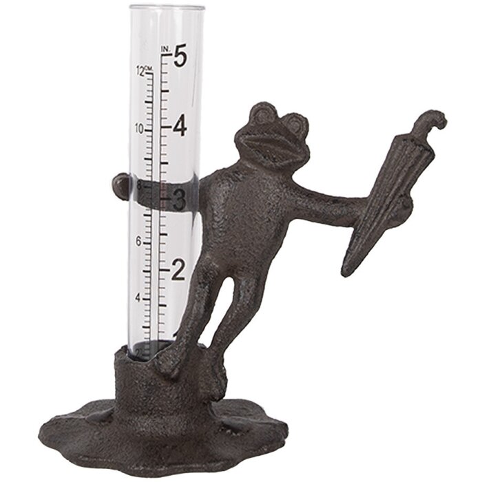 Clayre & Eef 6Y5647 Précipitateur Pluviomètre brun 14x8x12 cm