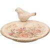 Clayre & Eef 6CE1949M Mangeoire pour oiseaux Céramique Beige Rose Ø 21x10 cm