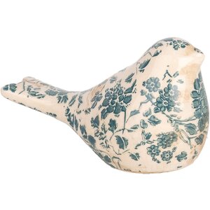 Clayre & Eef 6CE1950S Décoration Oiseau Beige Vert 16x7x9 cm