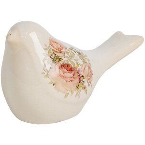 Clayre & Eef 6CE1951S Décoration Oiseau Beige Rose 16x7x9 cm