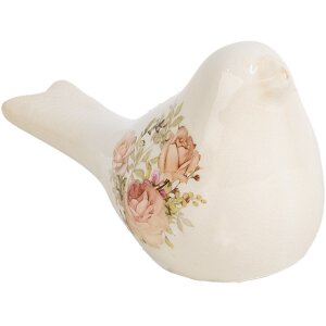 Clayre & Eef 6CE1951S Décoration Oiseau Beige Rose 16x7x9 cm