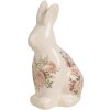 Clayre & Eef 6CE1956M Décoration Lapin en céramique 13x10x21 cm style rustique rose