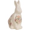 Clayre & Eef 6CE1956M Décoration Lapin en céramique 13x10x21 cm style rustique rose