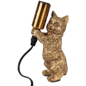 Clayre & Eef 6LMP791 Lampe de table chat or 9x9x18 cm...