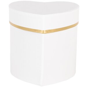 Clayre & Eef 66024W Boîte cadeau en forme de cœur blanc or 10x10x10 cm
