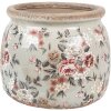 Clayre & Eef 6CE1964M Pot de fleurs gris rose Ø 16x13 cm style rustique