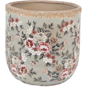 Clayre & Eef 6CE1966L Pot de fleurs gris rose...