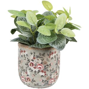Clayre & Eef 6CE1966L Pot de fleurs gris rose Ø 17x16 cm style rustique