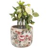 Clayre & Eef 6CE1966S Pot de fleurs Gris Rose Ø 10x9 cm Céramique style campagnard