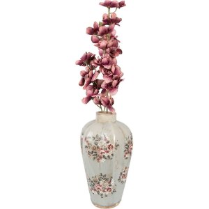 Clayre & Eef 6CE1970S Vase Gris Rose Ø17x28 cm Céramique style rustique