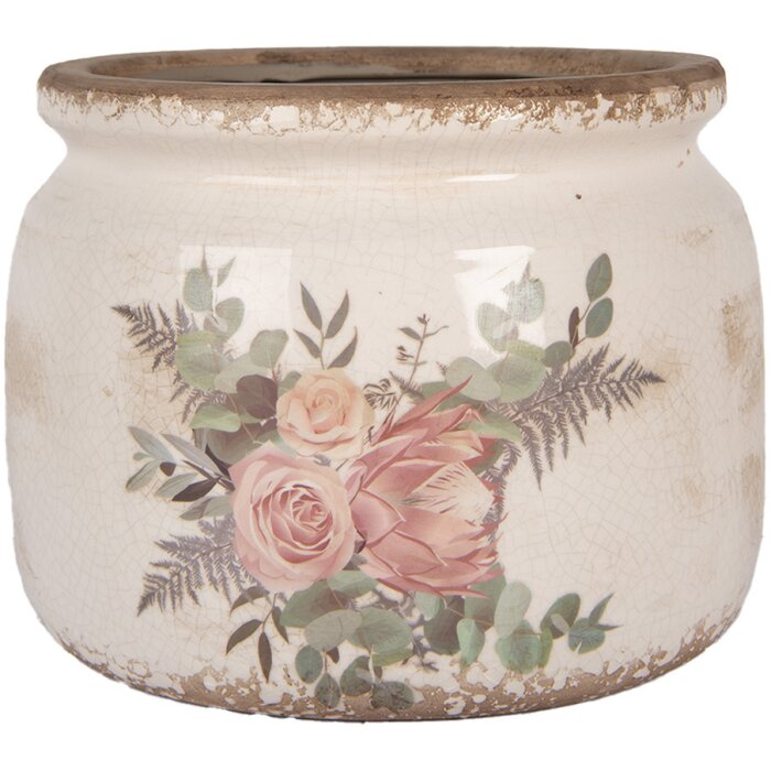 Clayre & Eef 6CE1978L Pot de fleurs Décoration Ø 20x15 cm Vintage Look