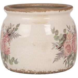 Clayre & Eef 6CE1978M Pot de fleurs Décoration Motif floral Ø 16x13 cm