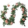 Clayre & Eef 6PL0322 Fleurs artificielles Rose Guirlande rose vert 150 cm
