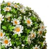 Clayre & Eef 6PL0324L Boule décorative Fleur de marguerite artificielle Blanc Vert Ø 30 cm