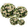 Clayre & Eef 6PL0324L Boule décorative Fleur de marguerite artificielle Blanc Vert Ø 30 cm