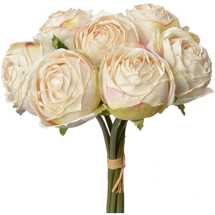 Clayre & Eef 6PL0336W Bouquet de fleurs artificielles 7 roses blanc 16x14x34 cm