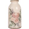 Clayre & Eef 6CE1980M Vase Céramique Design Fleurs Beige Rose Ø 8x16 cm