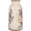 Clayre & Eef 6CE1980M Vase Céramique Design Fleurs Beige Rose Ø 8x16 cm