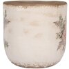 Clayre & Eef 6CE1981L Pot de fleurs en céramique Motif floral Beige Rose Ø 18x17 cm