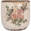 Clayre & Eef 6CE1981M Pot de fleurs en céramique Beige Rose Ø 14x13 cm