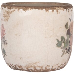 Clayre & Eef 6CE1981S Pot de fleurs en céramique Beige Rose Ø 11x10 cm