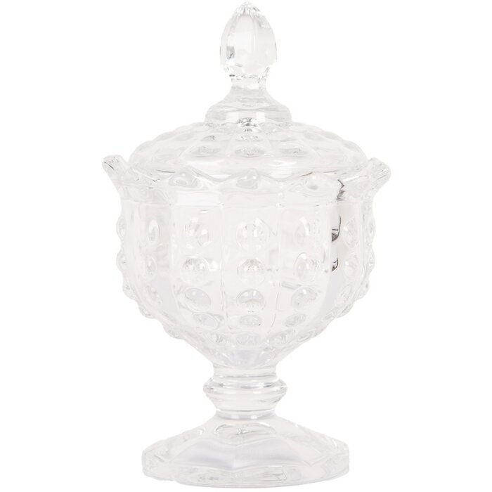 Clayre & Eef Bocal à provisions avec couvercle Ø 9x16 cm Design classique transparent