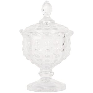 Clayre & Eef Bocal à provisions avec couvercle Ø 9x16 cm Design classique transparent
