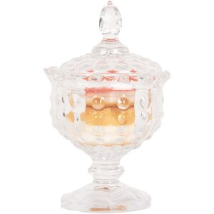 Clayre & Eef Bocal à provisions avec couvercle Ø 9x16 cm Design classique transparent