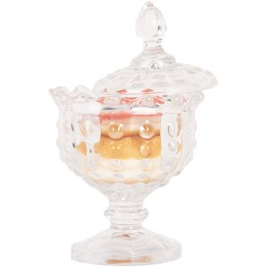 Clayre & Eef Bocal à provisions avec couvercle Ø 9x16 cm Design classique transparent