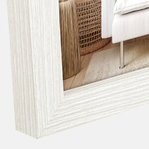 Cadre en bois ZEP Halle 10x15 à 20x30 cm blanc marron naturel profilé bloc verre clair