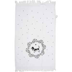 Clayre & Eef CTLGD-2 Serviette dinvité Blanc...
