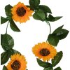 Clayre & Eef 6PL0356 Guirlande de fleurs artificielles Tournesol 200x14x5 cm