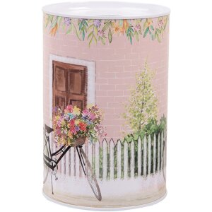 Clayre & Eef 6BL0155 Tirelire rose rétro Ø 10x15 cm