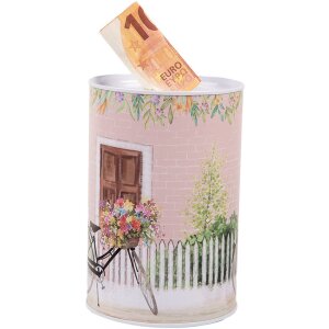 Clayre & Eef 6BL0155 Tirelire rose rétro Ø 10x15 cm