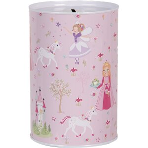 Clayre & Eef 6BL0159 Tirelire princesse rose Ø10x15 cm