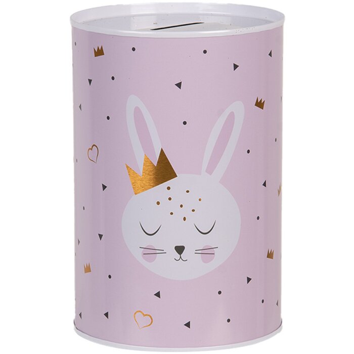 Clayre & Eef 6BL0164 Tirelire Lapin rose Ø 10x15 cm