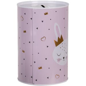 Clayre & Eef 6BL0164 Tirelire Lapin rose Ø 10x15 cm