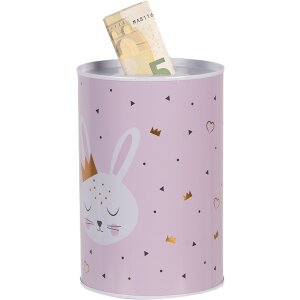 Clayre & Eef 6BL0164 Tirelire Lapin rose Ø 10x15 cm