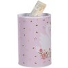 Clayre & Eef 6BL0165 Tirelire Rose Blanc Ø 10x15 cm Motif romantique de cygne