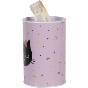 Clayre & Eef 6BL0166 Tirelire chat rose Ø 10x15 cm