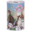 Clayre & Eef 6BL0167 Tirelire motif chat Ø 8x13 cm style campagnard