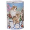 Clayre & Eef 6BL0167 Tirelire motif chat Ø 8x13 cm style campagnard