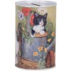 Clayre & Eef 6BL0168 Tirelire motif chat Ø 8x13 cm style campagnard